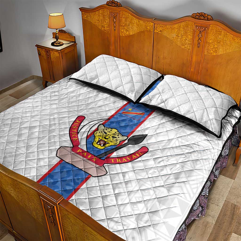 Afro DR Congo Football Quilt Bed Set Leopards Never Give Up - African Pride
