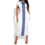 Afro DR Congo Football Custom Short Sleeve Bodycon Dress Leopards Never Give Up - African Pride