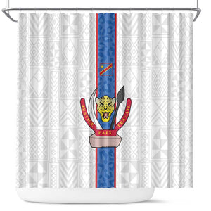 Afro DR Congo Football Shower Curtain Leopards Never Give Up - African Pride