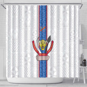 Afro DR Congo Football Shower Curtain Leopards Never Give Up - African Pride