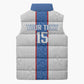 Custom DR Congo Football Sleeveless Puffer Jacket Leopards Mix Kuba Raffia Pattern