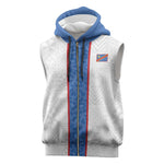 Afro DR Congo Football Custom Sleeveless Zip Hoodie Leopards Never Give Up - African Pride