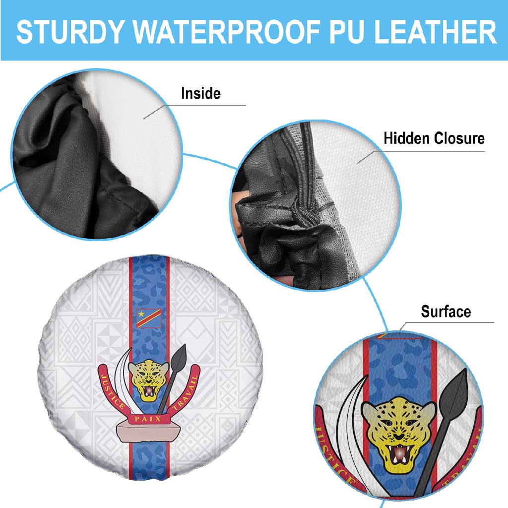 Afro DR Congo Football Spare Tire Cover Leopards Never Give Up - African Pride