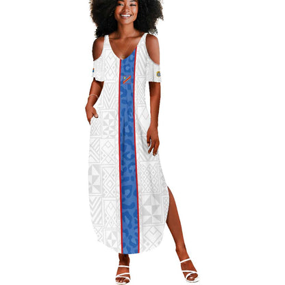 Afro DR Congo Football Custom Summer Maxi Dress Leopards Never Give Up - African Pride