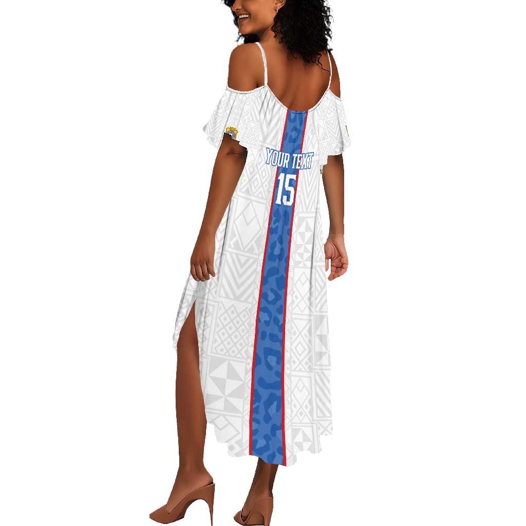 Afro DR Congo Football Custom Summer Maxi Dress Leopards Never Give Up - African Pride