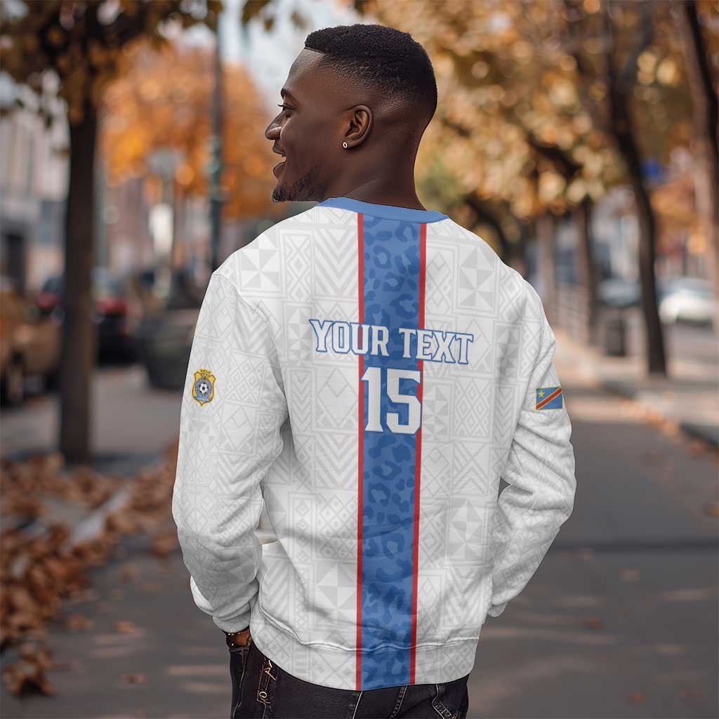 Afro DR Congo Football Custom Sweatshirt Leopards Never Give Up - African Pride