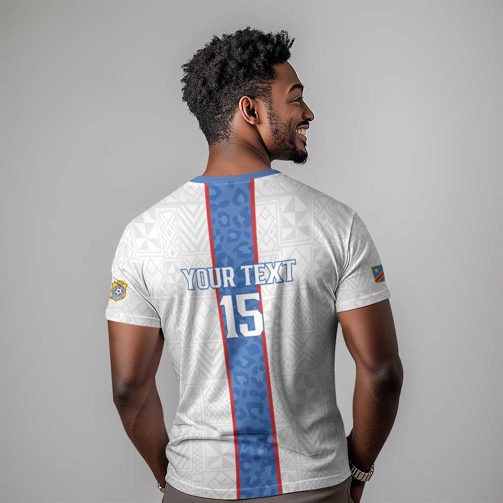 Afro DR Congo Football Custom T shirt Leopards Never Give Up - African Pride