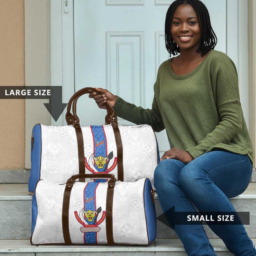 DR Congo Football Travel Bag Leopards Mix Kuba Raffia Pattern