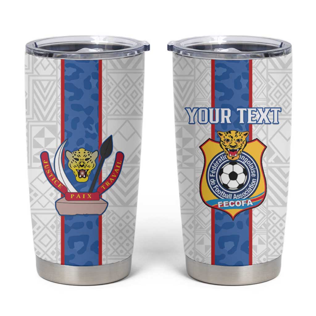 Afro DR Congo Football Custom Tumbler Cup Leopards Never Give Up - African Pride