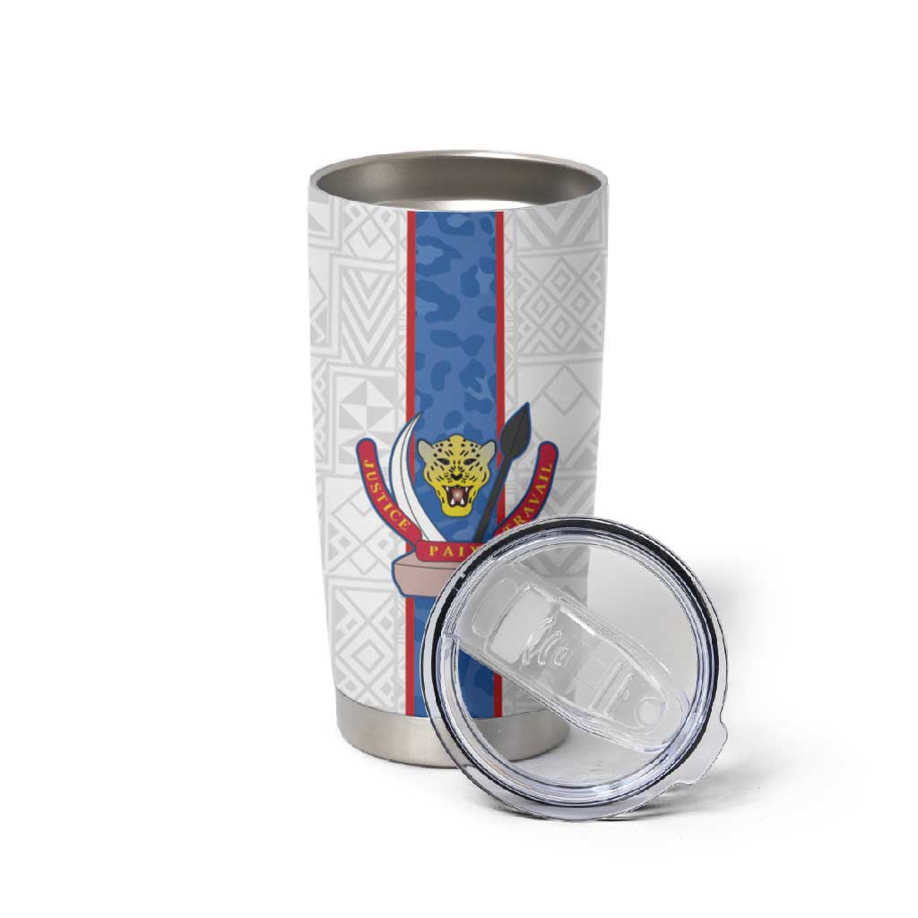 Afro DR Congo Football Custom Tumbler Cup Leopards Never Give Up - African Pride