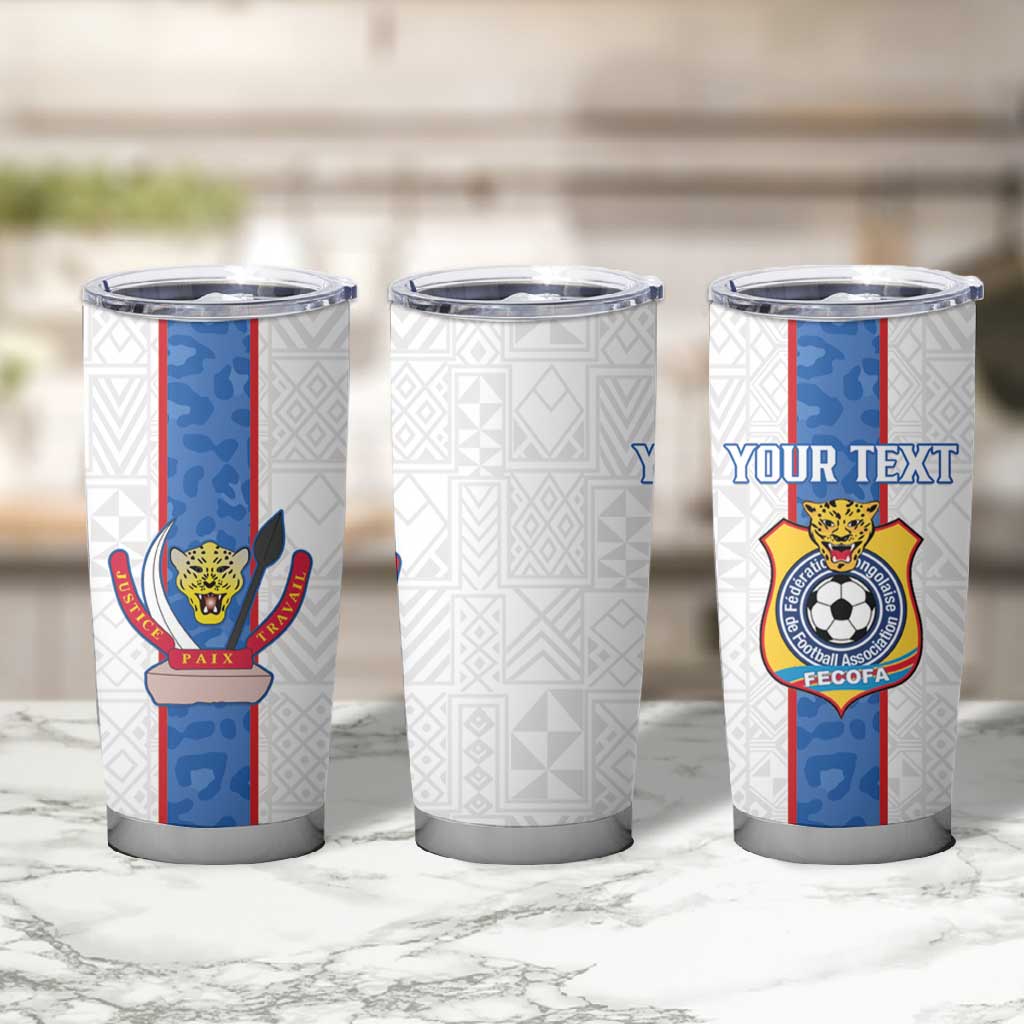 Afro DR Congo Football Custom Tumbler Cup Leopards Never Give Up - African Pride