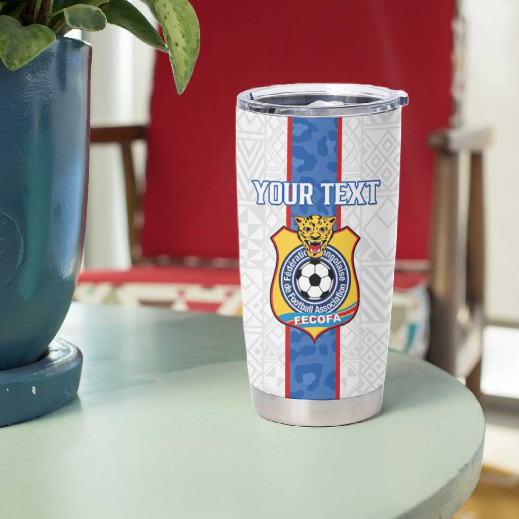 Afro DR Congo Football Custom Tumbler Cup Leopards Never Give Up - African Pride