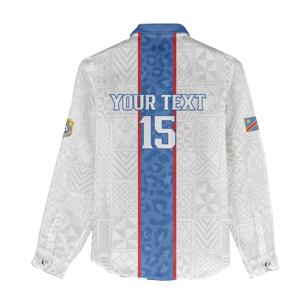 Afro DR Congo Football Custom Women Casual Shirt Leopards Never Give Up - African Pride