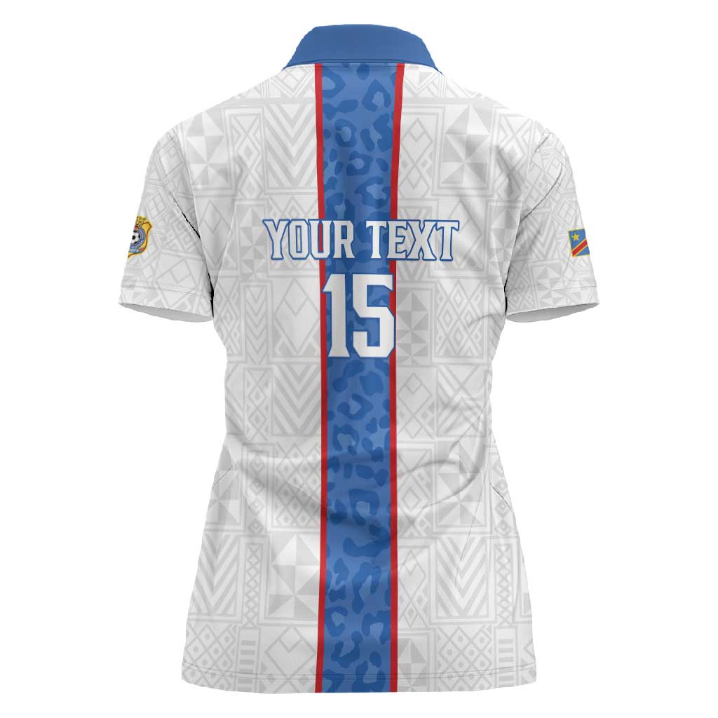 Afro DR Congo Football Custom Women Polo Shirt Leopards Never Give Up - African Pride