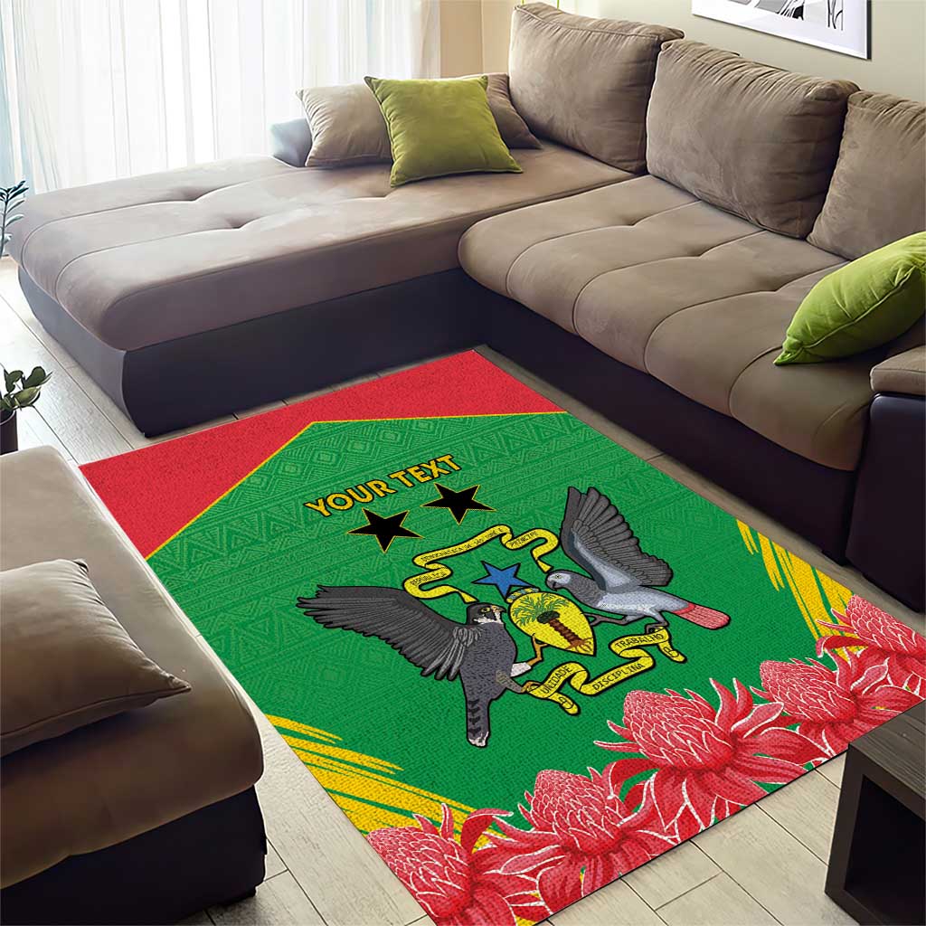 Personalized Afro Sao Tome and Principe Area Rug Coat Of Arms - African Pattern