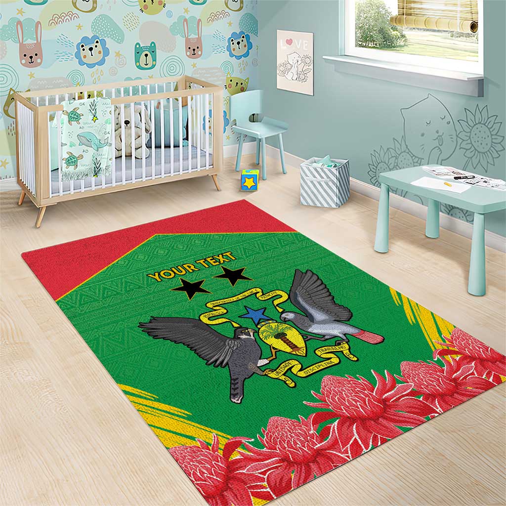 Personalized Afro Sao Tome and Principe Area Rug Coat Of Arms - African Pattern