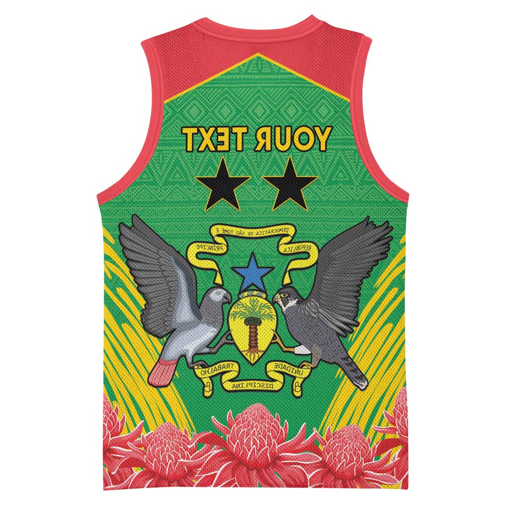 Personalized Afro Sao Tome and Principe Basketball Jersey Coat Of Arms - African Pattern - African Pride