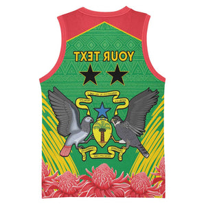 Personalized Afro Sao Tome and Principe Basketball Jersey Coat Of Arms - African Pattern - African Pride