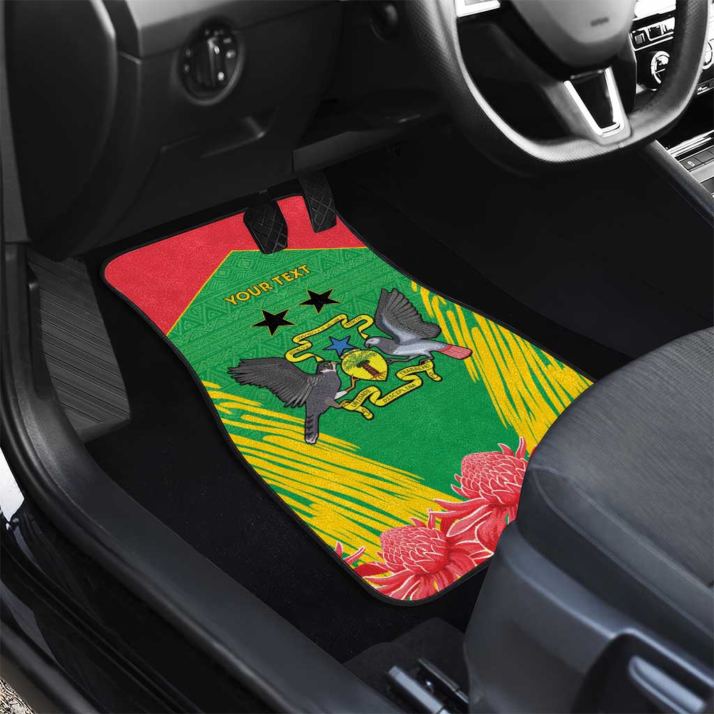 Personalized Afro Sao Tome and Principe Car Mats Coat Of Arms - African Pattern