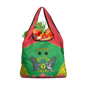 Personalized Afro Sao Tome and Principe Grocery Bag Coat Of Arms - African Pattern
