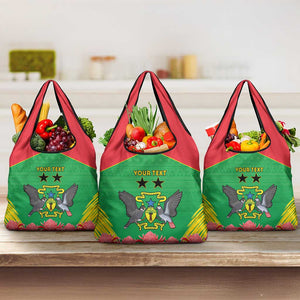 Personalized Afro Sao Tome and Principe Grocery Bag Coat Of Arms - African Pattern