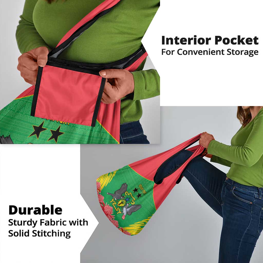 Personalized Afro Sao Tome and Principe Grocery Bag Coat Of Arms - African Pattern