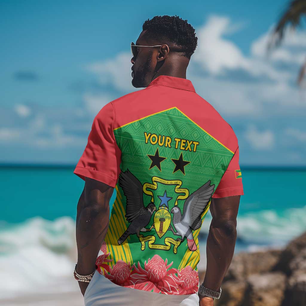 Personalized Afro Sao Tome and Principe Hawaiian Shirt Coat Of Arms - African Pattern