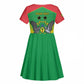 Personalized Afro Sao Tome and Principe Kid Short Sleeve Dress Coat Of Arms - African Pattern