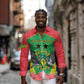 Personalized Afro Sao Tome and Principe Long Sleeve Button Shirt Coat Of Arms - African Pattern