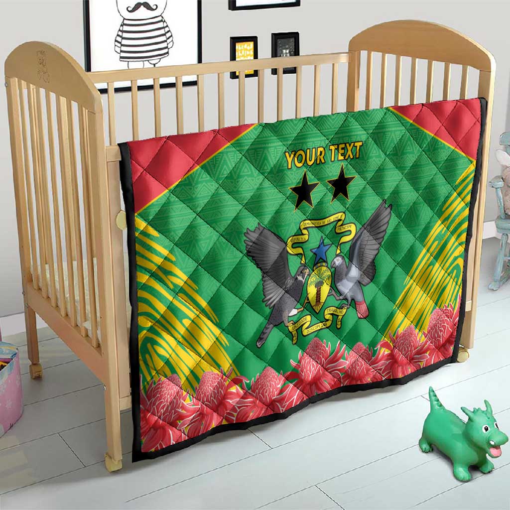 Personalized Afro Sao Tome and Principe Quilt Coat Of Arms - African Pattern