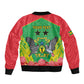 Personalized Afro Sao Tome and Principe Sleeve Zip Bomber Jacket Coat Of Arms - African Pattern