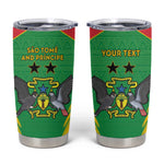 Personalized Afro Sao Tome and Principe Tumbler Cup Coat Of Arms - African Pattern