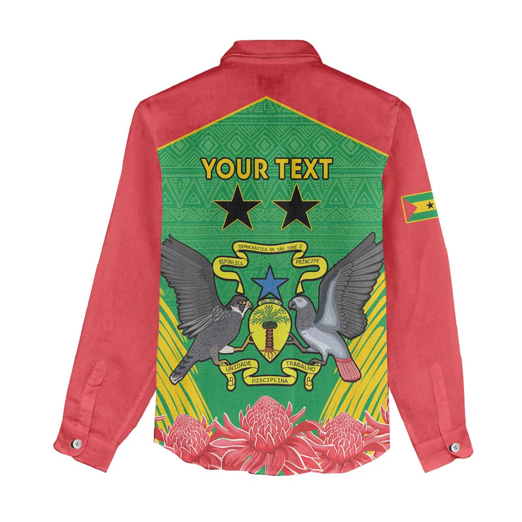 Personalized Afro Sao Tome and Principe Women Casual Shirt Coat Of Arms - African Pattern LT15