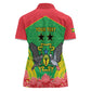 Personalized Afro Sao Tome and Principe Women Polo Shirt Coat Of Arms - African Pattern