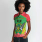 Personalized Afro Sao Tome and Principe Women Polo Shirt Coat Of Arms - African Pattern