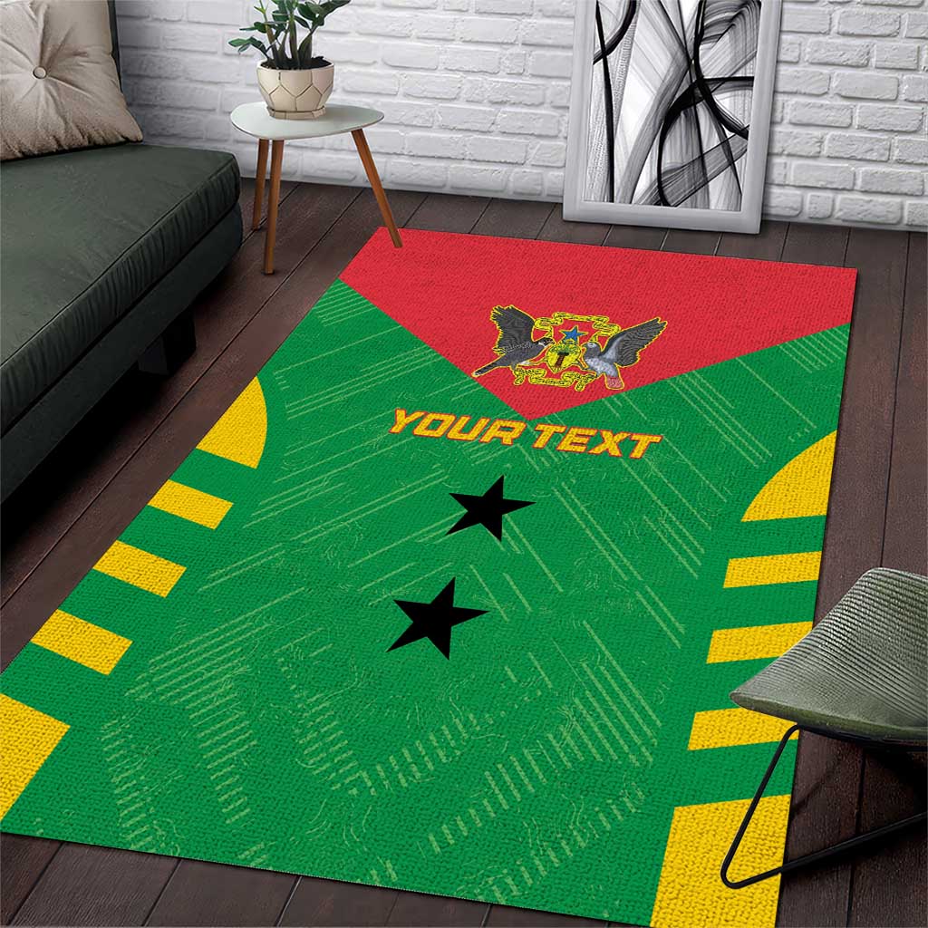 Sao Rug Sao Tome and Principe Football Custom Area Rug Sporty Style - Green ...