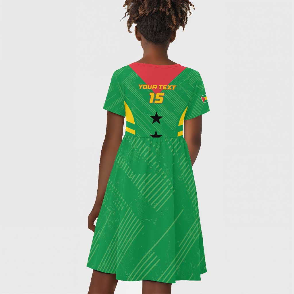 Sao Tome and Principe Football Custom Kid Short Sleeve Dress Sporty Style - Green Color