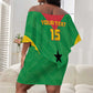 Sao Tome and Principe Football Custom Off Shoulder Short Dress Sporty Style - Green Color