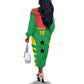 Sao Tome and Principe Football Custom Off The Shoulder Long Sleeve Dress Sporty Style - Green Color