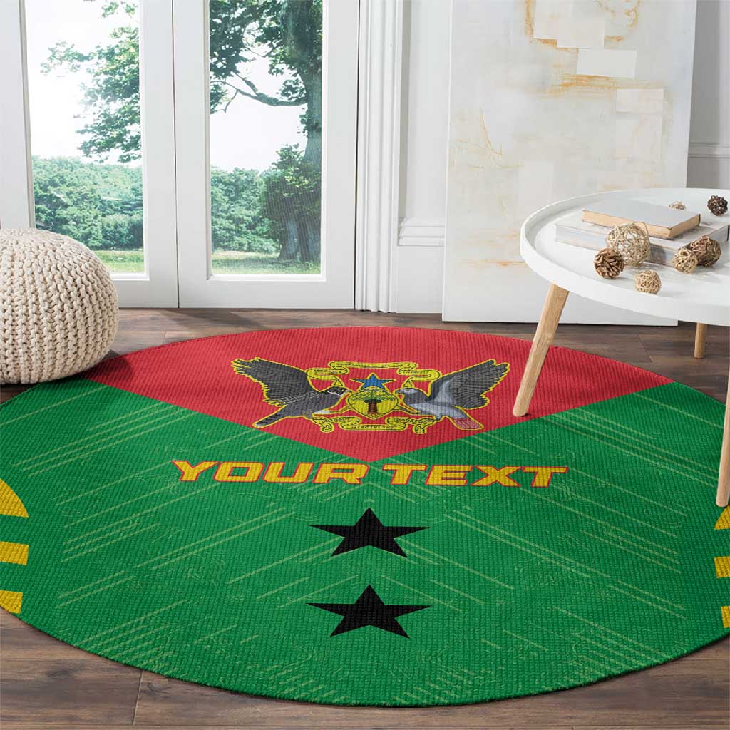Sao Tome and Principe Football Custom Round Carpet Sporty Style - Green Color