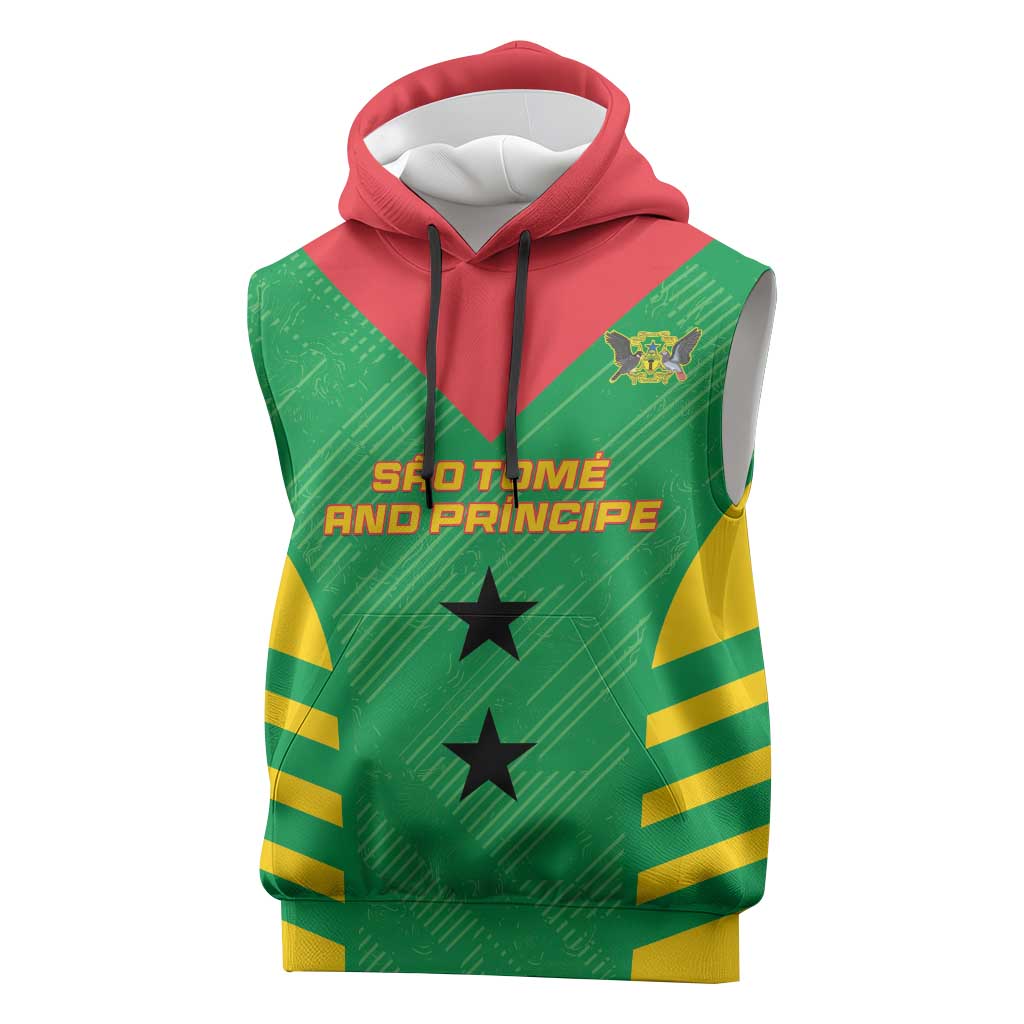 Sao Tome and Principe Football Custom Sleeveless Hoodie Sporty Style - Green Color - African Pride