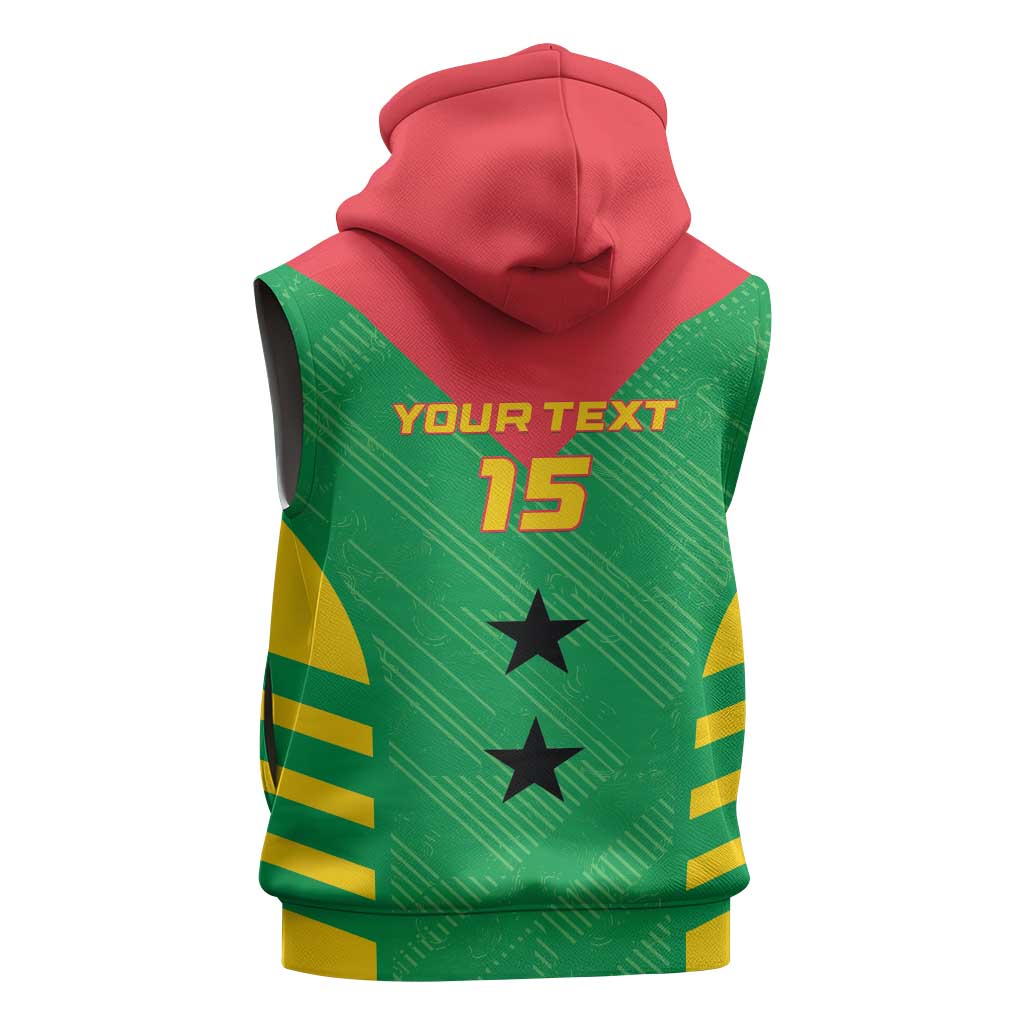 Sao Tome and Principe Football Custom Sleeveless Hoodie Sporty Style - Green Color - African Pride