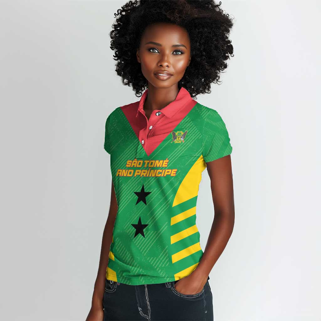 Sao Tome and Principe Football Custom Women Polo Shirt Sporty Style - Green Color