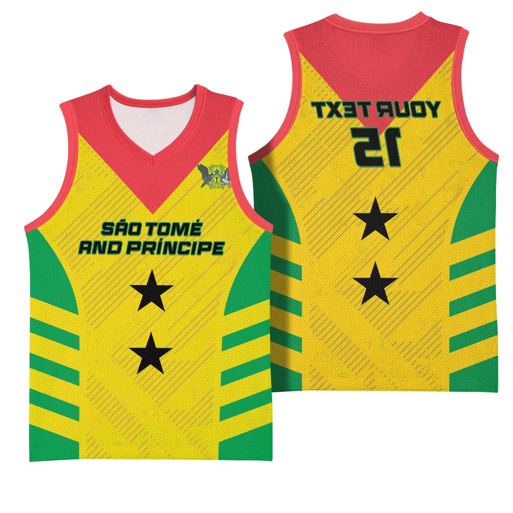 Sao Tome and Principe Football Custom Basketball Jersey Sporty Style - Yellow Color - African Pride