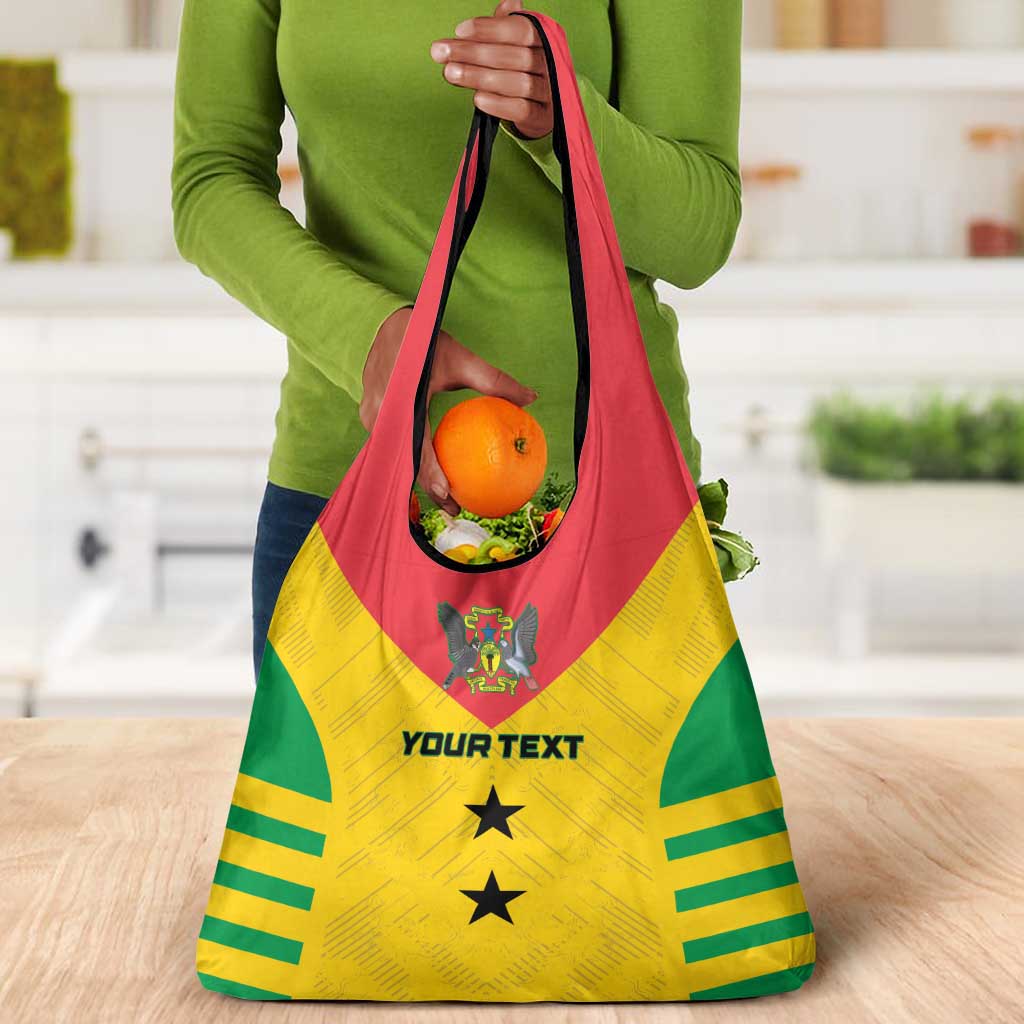 Sao Tome and Principe Football Custom Grocery Bag Sporty Style - Yellow Color