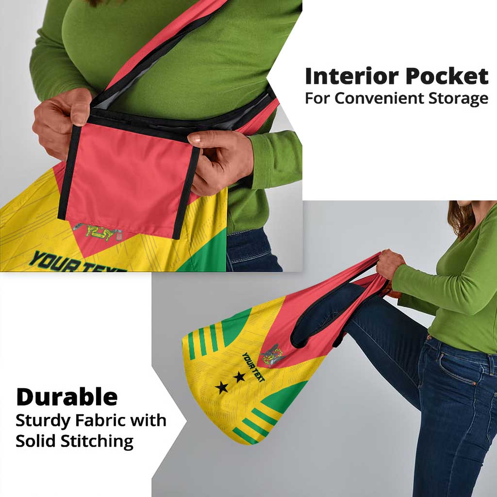 Sao Tome and Principe Football Custom Grocery Bag Sporty Style - Yellow Color