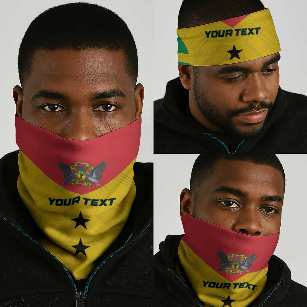 Sao Tome and Principe Football Custom Neck Gaiter Sporty Style - Yellow Color LT15