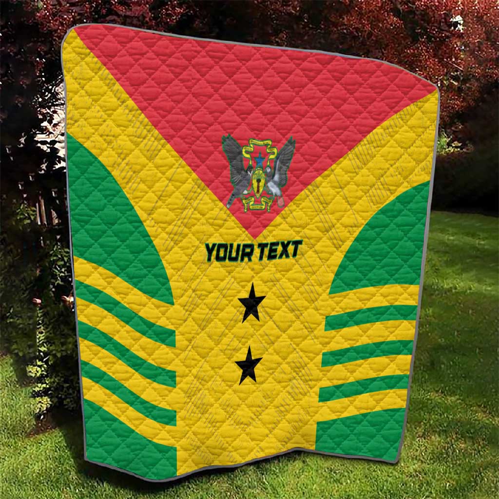 Sao Tome and Principe Football Custom Quilt Sporty Style - Yellow Color