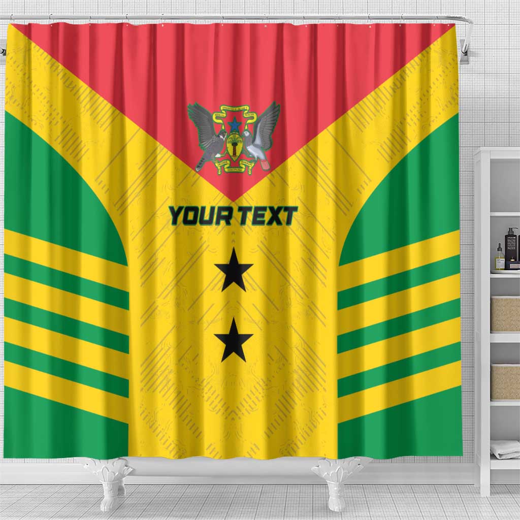 Sao Tome and Principe Football Custom Shower Curtain Sporty Style - Yellow Color