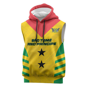 Sao Tome and Principe Football Custom Sleeveless Hoodie Sporty Style - Yellow Color - African Pride